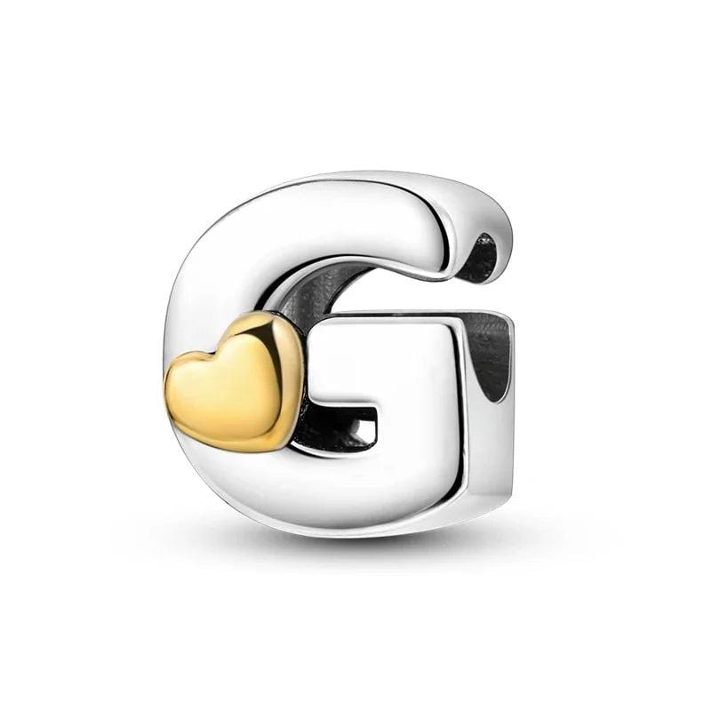 Amarante Jewelry Gold Heart Letter A~Z Alphabet Charm