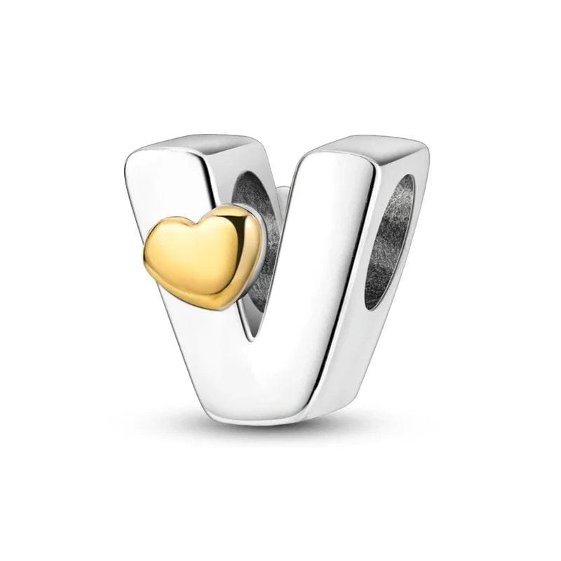 Amarante Jewelry Gold Heart Letter A~Z Alphabet Charm