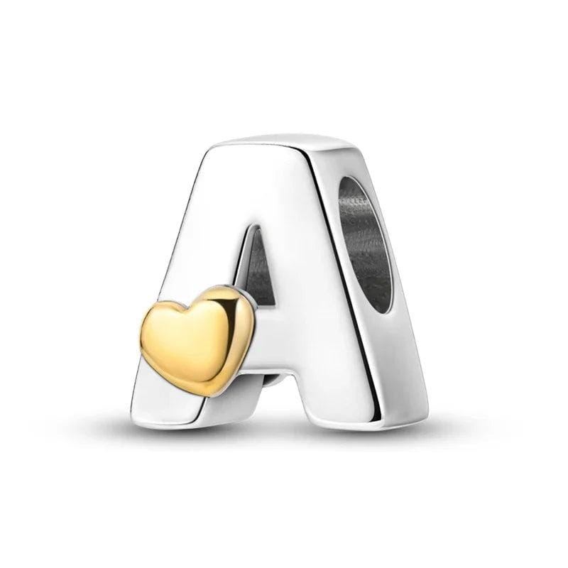 Amarante Jewelry Gold Heart Letter A~Z Alphabet Charm