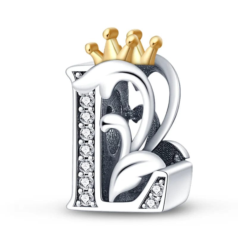 Amarante Jewelry Crowned Royal Letter A~Z Alphabet Charm