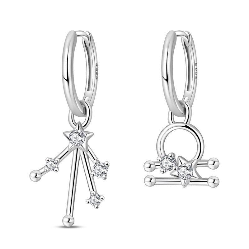 Amarante Jewelry Libra Constellation Zodiac Hoop Earrings