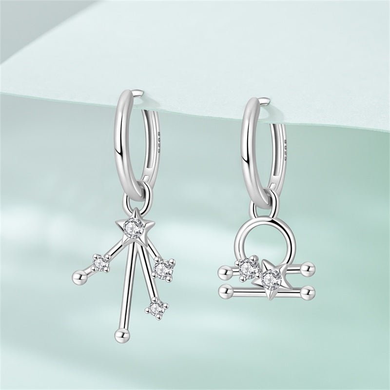Amarante Jewelry Libra Constellation Zodiac Hoop Earrings