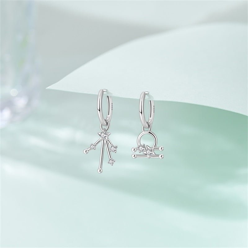 Amarante Jewelry Libra Constellation Zodiac Hoop Earrings