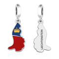 Amarante Jewelry Liechtenstein Map Flag Dangle Charm