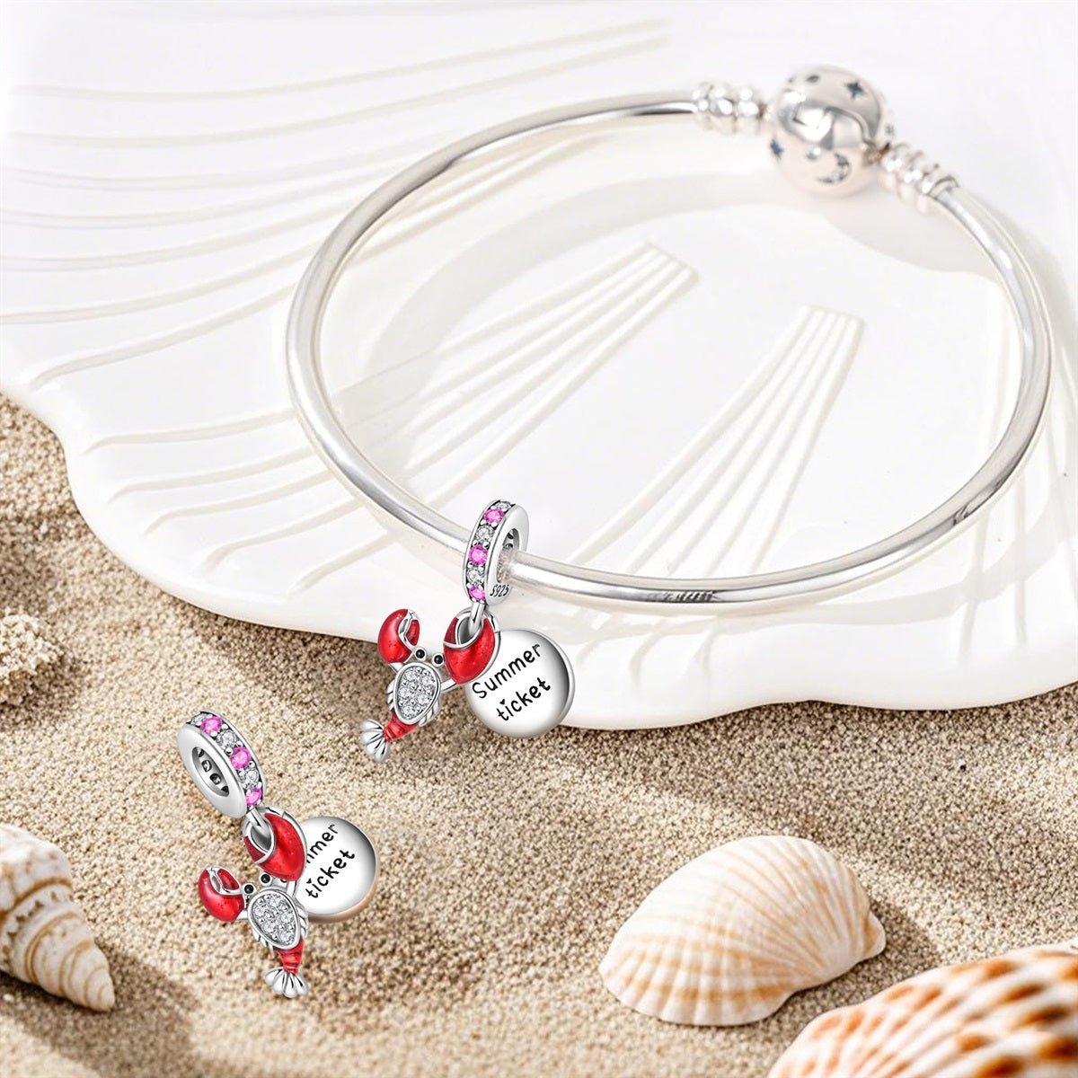 Amarante Jewelry Lobster & Summer Ticket Dangle Charm