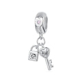 Amarante Jewelry Lock & Key Love Sparkle Dangle Charm