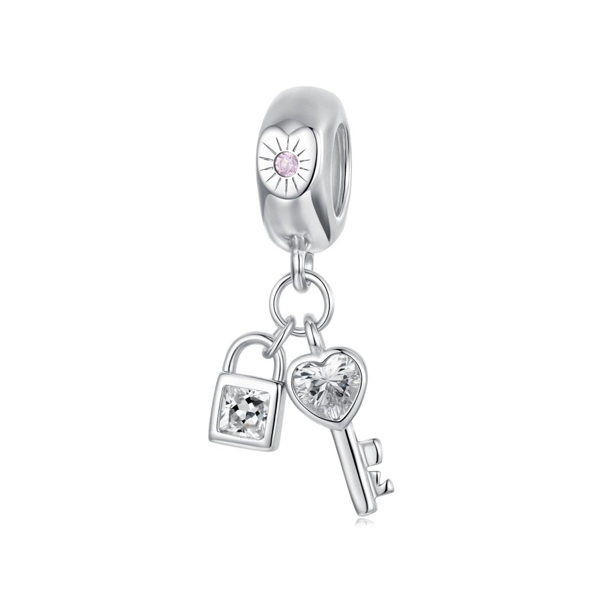Amarante Jewelry Lock & Key Love Sparkle Dangle Charm