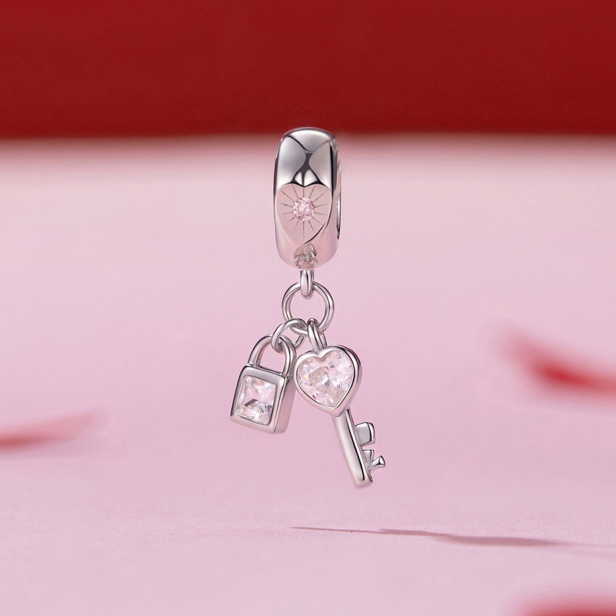 Amarante Jewelry Lock & Key Love Sparkle Dangle Charm