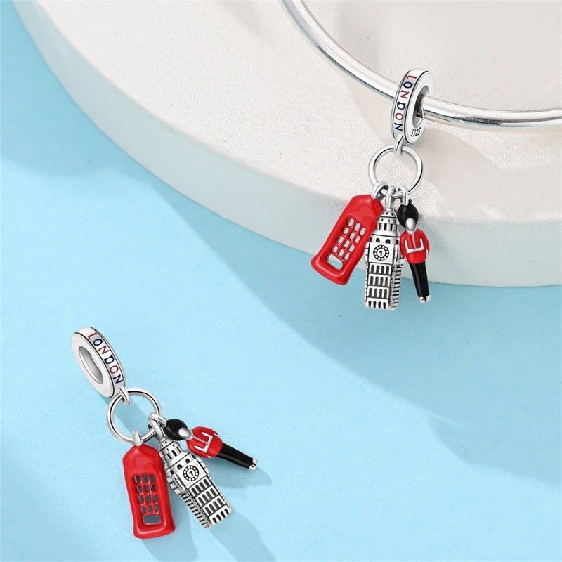 Amarante Jewelry London Big Ben, Phone Booth & Guard Dangle Charm