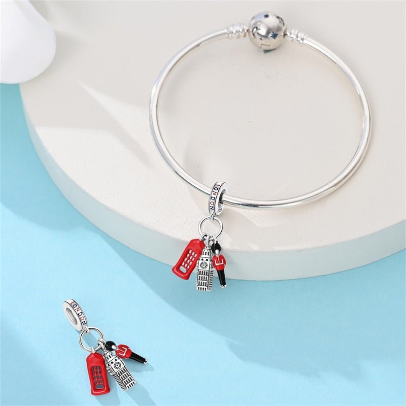 Amarante Jewelry London Big Ben, Phone Booth & Guard Dangle Charm