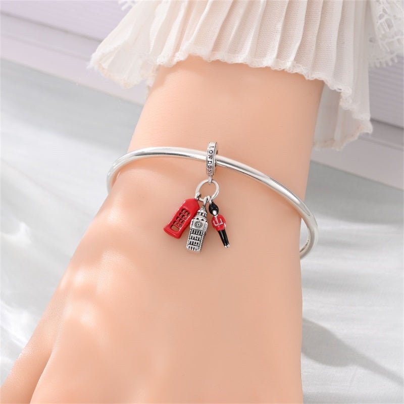 Amarante Jewelry London Big Ben, Phone Booth & Guard Dangle Charm