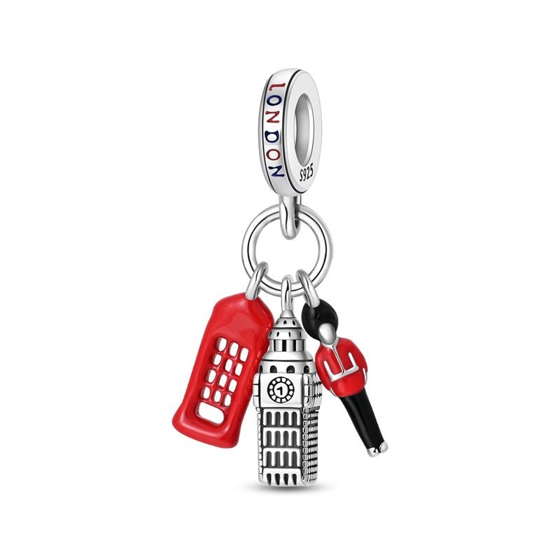 Amarante Jewelry London Big Ben, Phone Booth & Guard Dangle Charm