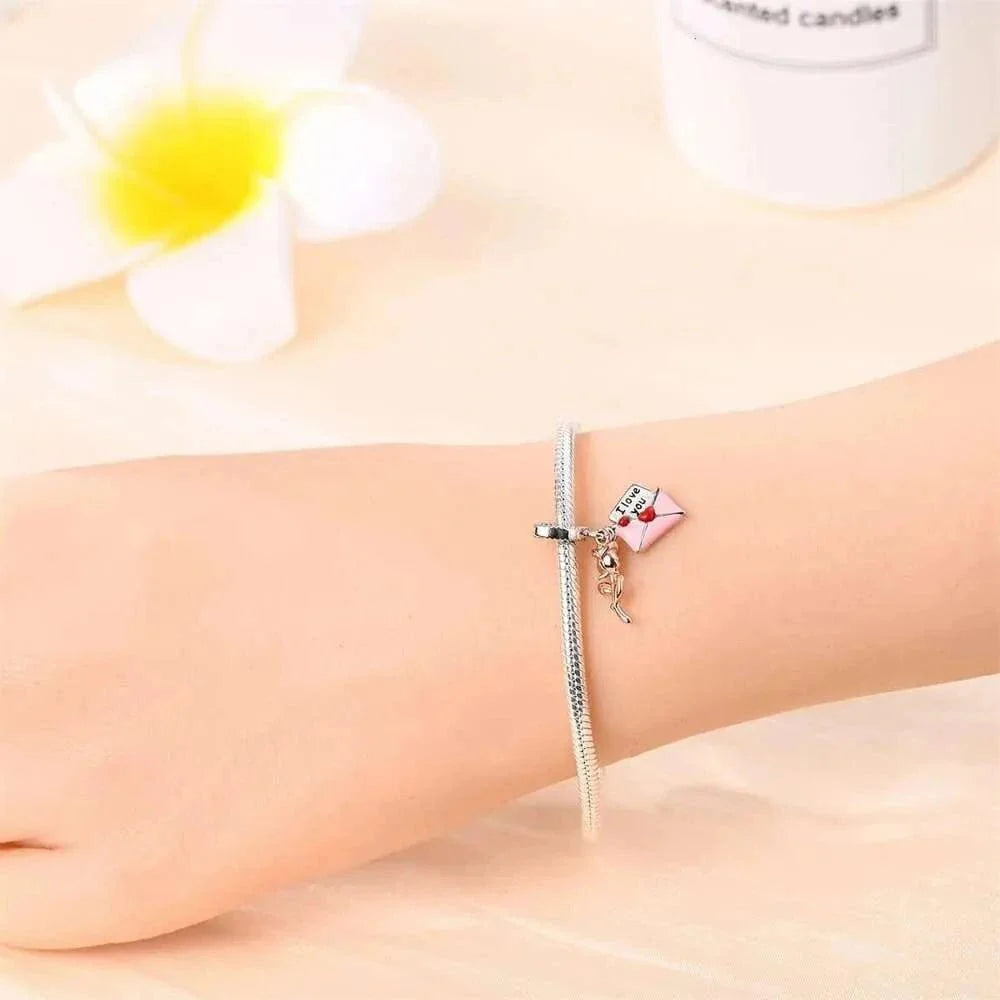 Amarante Jewelry Love Letter & Rose Dangle Charm