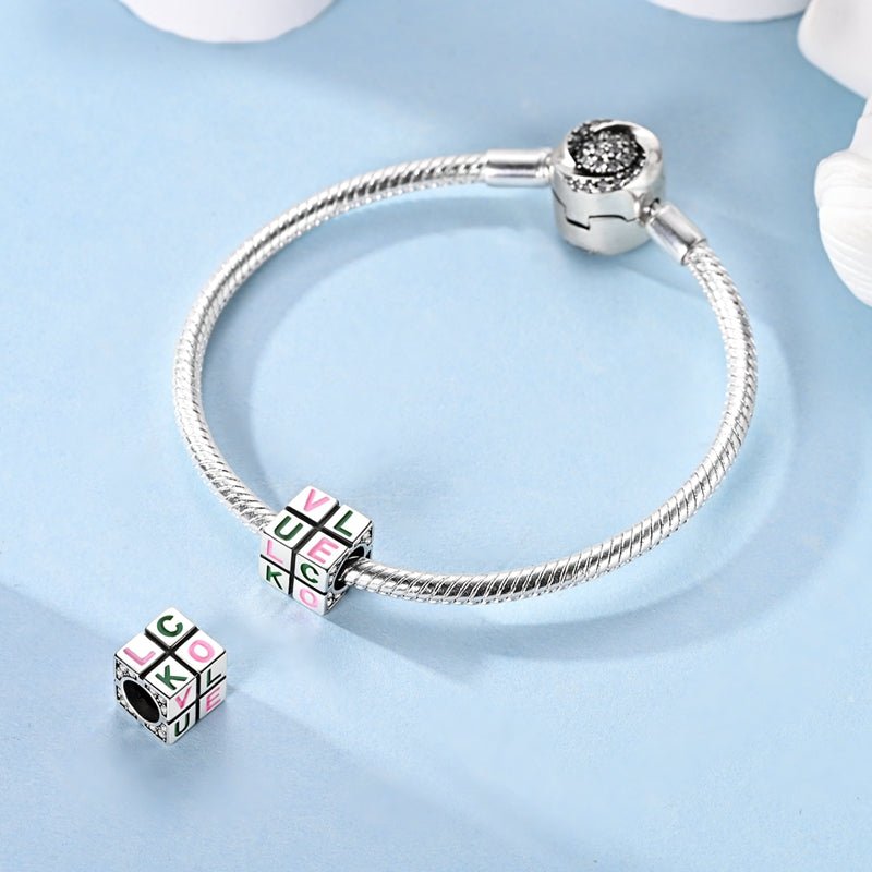 Amarante Jewelry Love Luck Letter Cube Charm