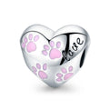 Amarante Jewelry Love Pink Paw Prints Heart Charm