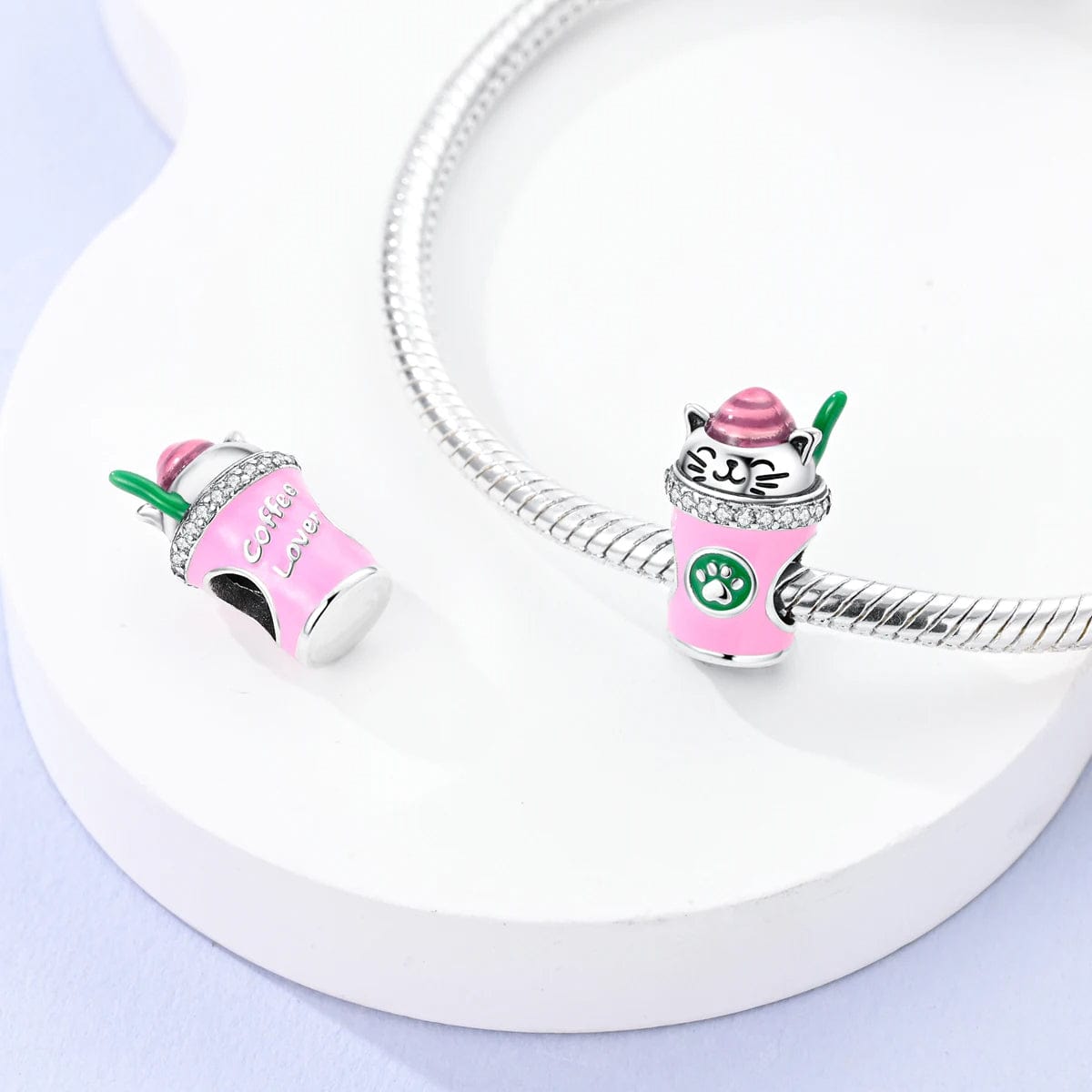 Amarante Jewelry Lucky Cat Coffee Cup Charm