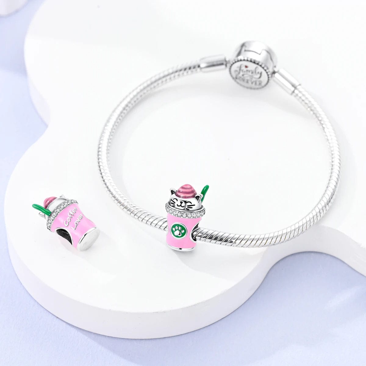 Amarante Jewelry Lucky Cat Coffee Cup Charm