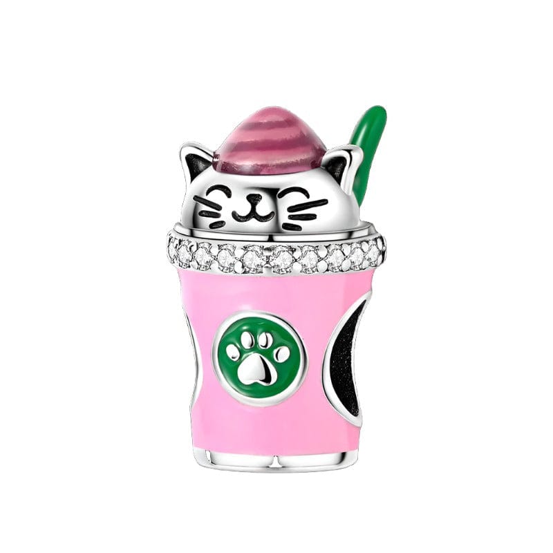 Amarante Jewelry Lucky Cat Coffee Cup Charm