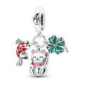 Amarante Jewelry Lucky Cat, Koi Fish, & Four - Leaf Clover Dangle Charm