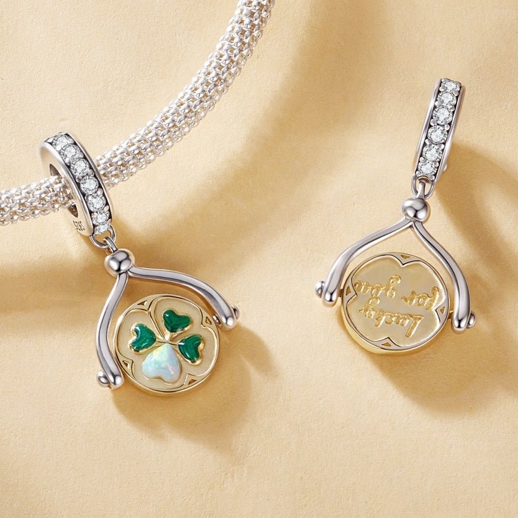 Amarante Jewelry Lucky Clover Coin Dangle Charm