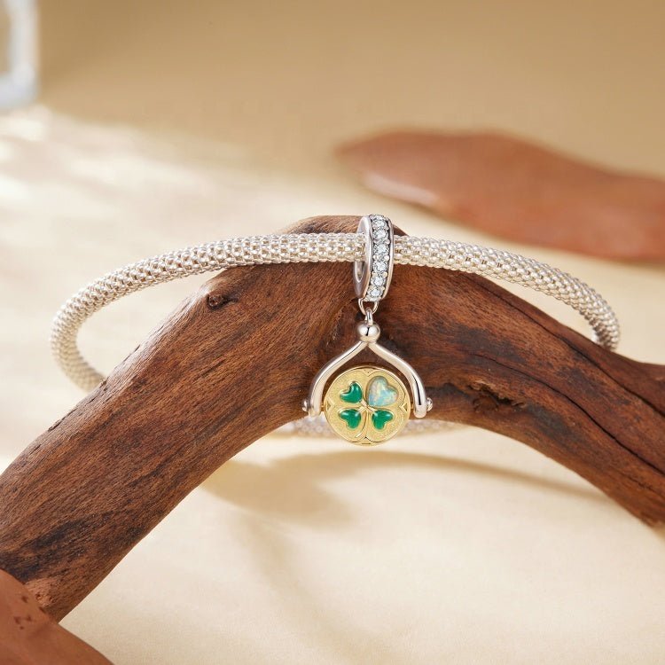 Amarante Jewelry Lucky Clover Coin Dangle Charm