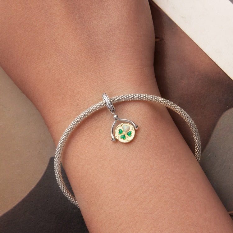 Amarante Jewelry Lucky Clover Coin Dangle Charm
