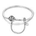 Amarante Jewelry Lucky Flower Snake Chain Bracelet with Safety Chain