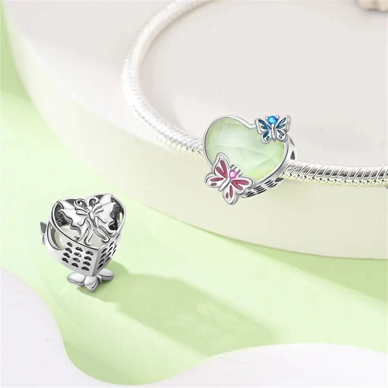 Amarante Jewelry Luminous Butterfly Heart Glow Charm