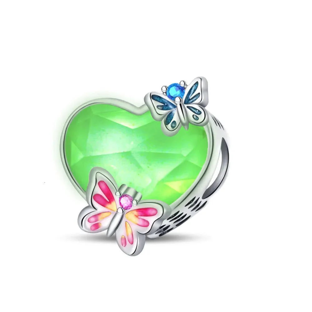 Amarante Jewelry Luminous Butterfly Heart Glow Charm
