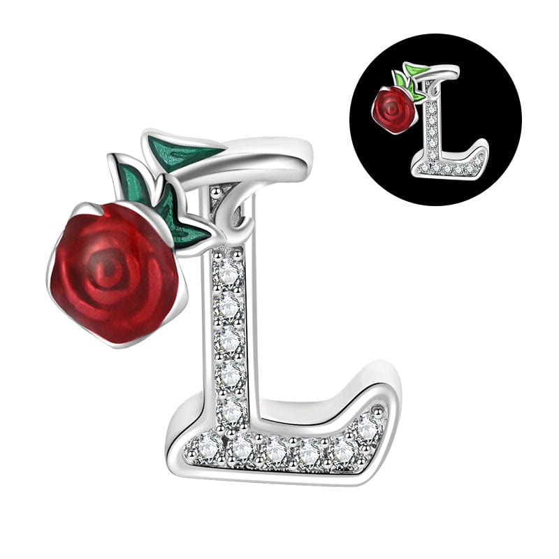 Amarante Jewelry Luminous Rose Letter A~Z Alphabet Charm