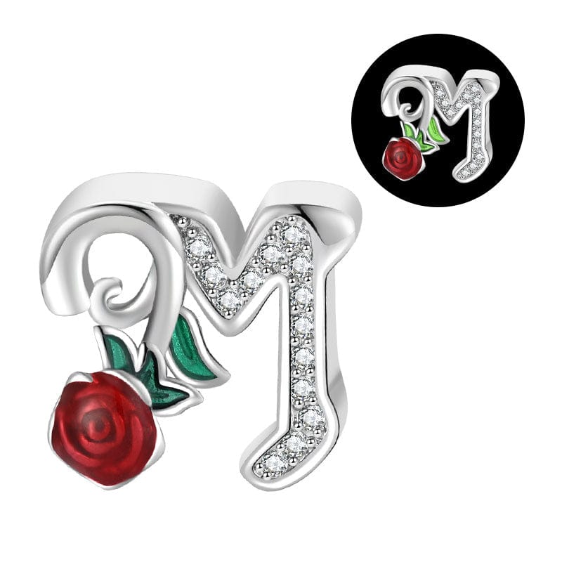 Amarante Jewelry Luminous Rose Letter A~Z Alphabet Charm