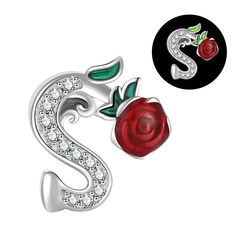 Amarante Jewelry Luminous Rose Letter A~Z Alphabet Charm