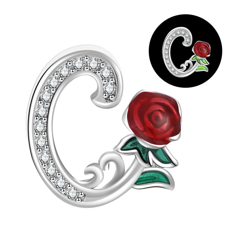 Amarante Jewelry Luminous Rose Letter A~Z Alphabet Charm