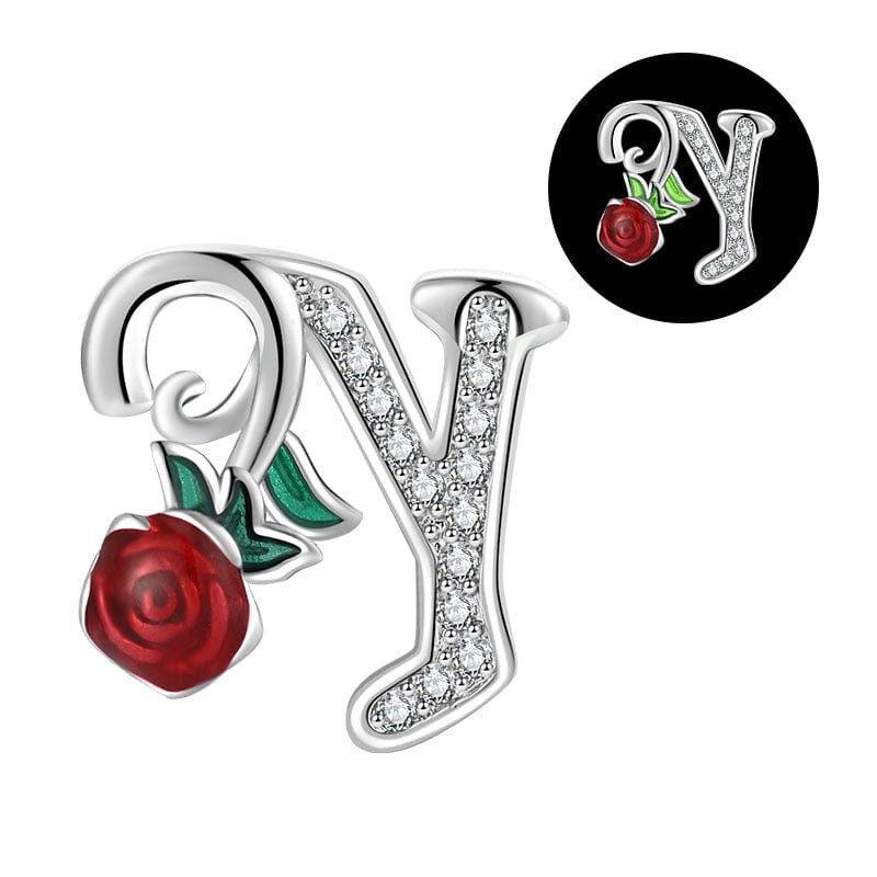 Amarante Jewelry Luminous Rose Letter A~Z Alphabet Charm
