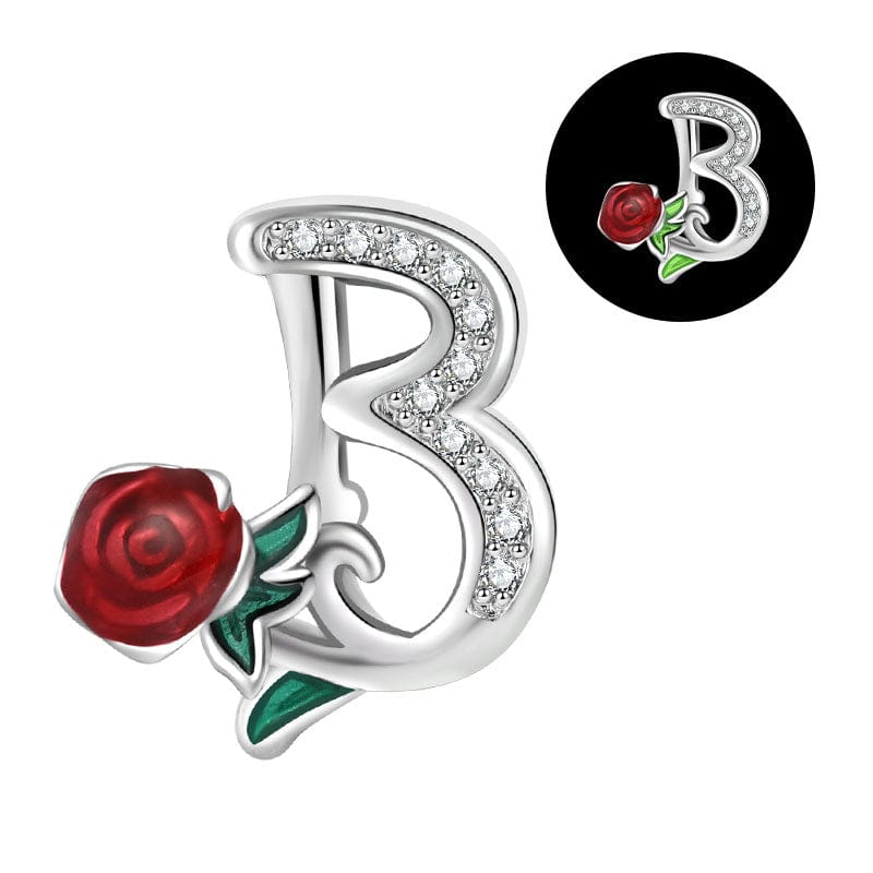 Amarante Jewelry Luminous Rose Letter A~Z Alphabet Charm
