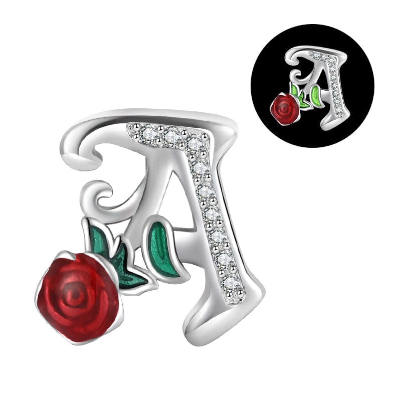 Amarante Jewelry Luminous Rose Letter A~Z Alphabet Charm