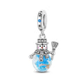 Amarante Jewelry Luminous Snowman with Blue Globe Dangle Charm
