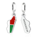 Amarante Jewelry Madagascar Map Flag Dangle Charm