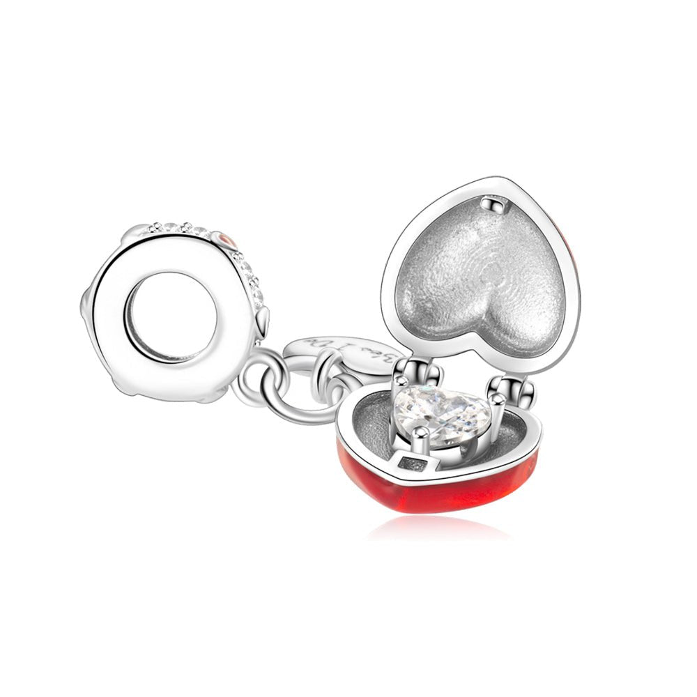 Amarante Jewelry "Marry Me" & "Yes I Do" Double Heart Proposal Dangle Charm