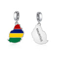 Amarante Jewelry Mauritius Island Flag Dangle Charm
