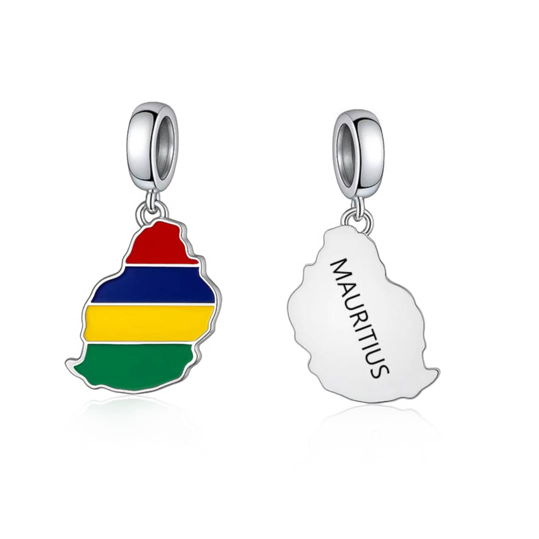 Amarante Jewelry Mauritius Island Flag Dangle Charm