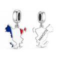 Amarante Jewelry Mayotte Island Map Flag Dangle Charm