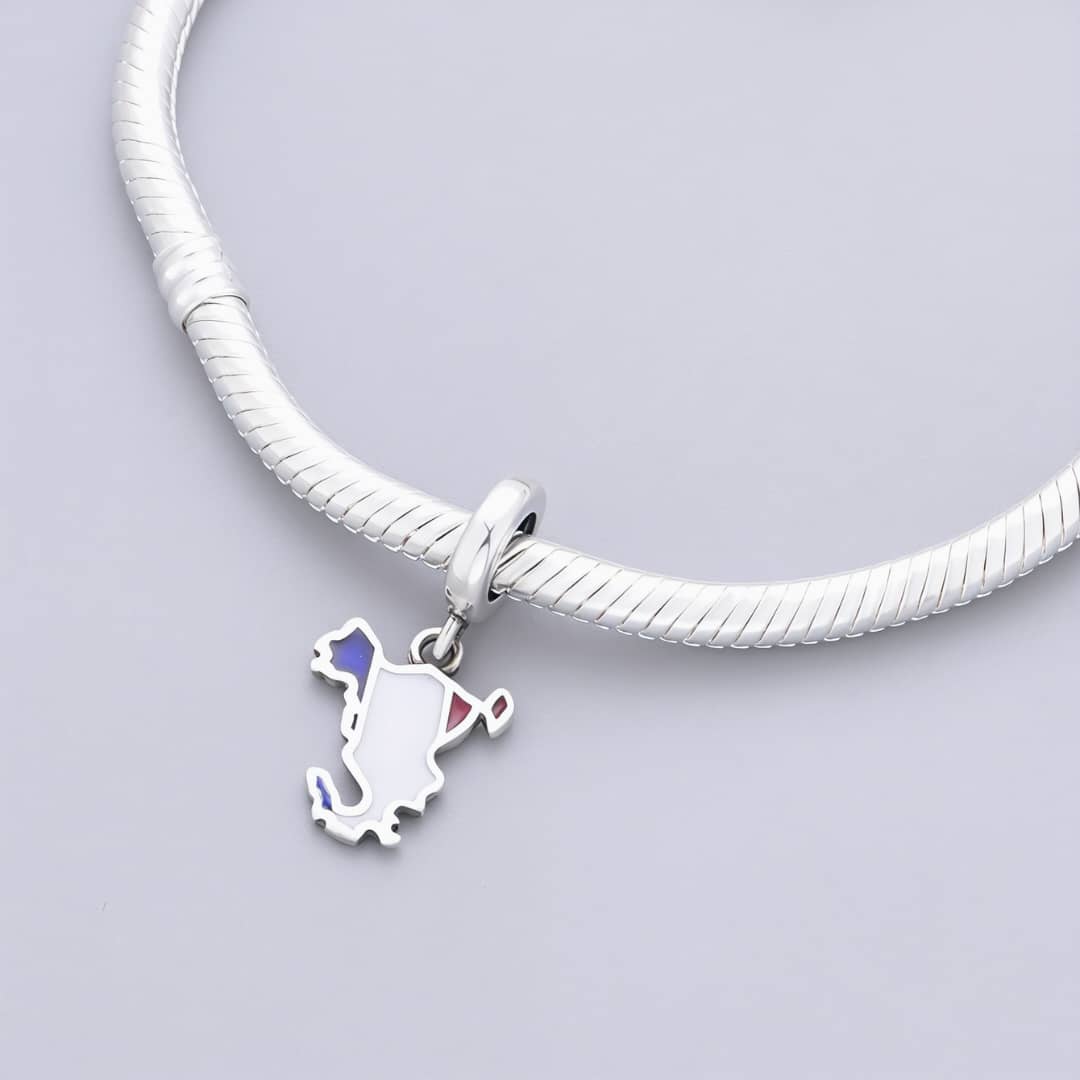 Amarante Jewelry Mayotte Island Map Flag Dangle Charm
