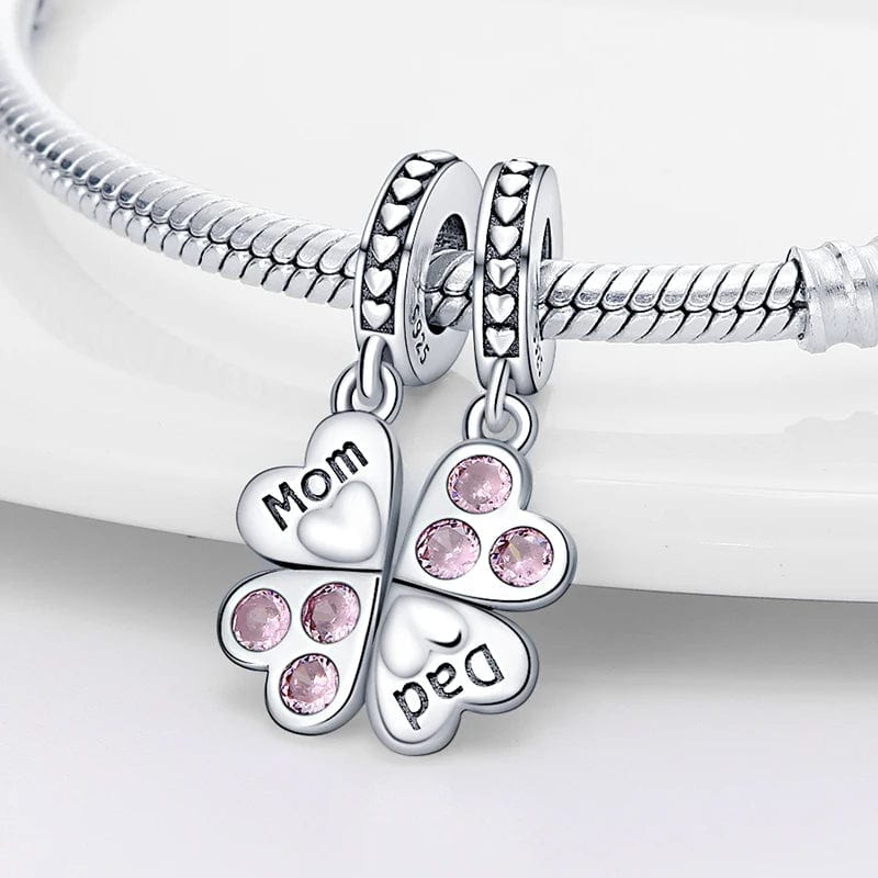 Amarante Jewelry Mom And Dad Clover Double Dangle Charm