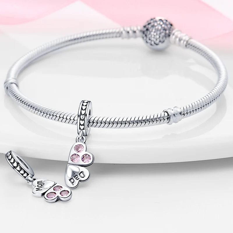 Amarante JewelryMom And Dad Clover Double Dangle Charm
