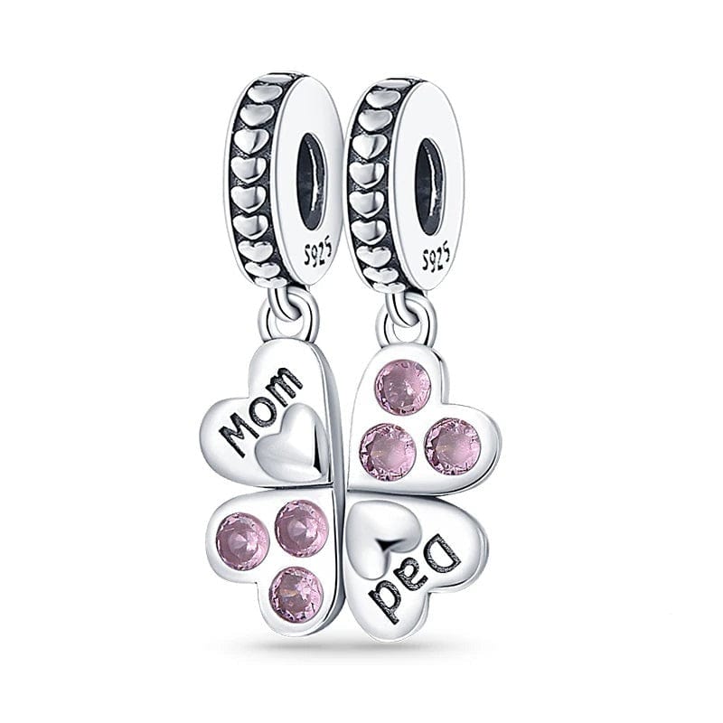 Amarante Jewelry Mom And Dad Clover Double Dangle Charm