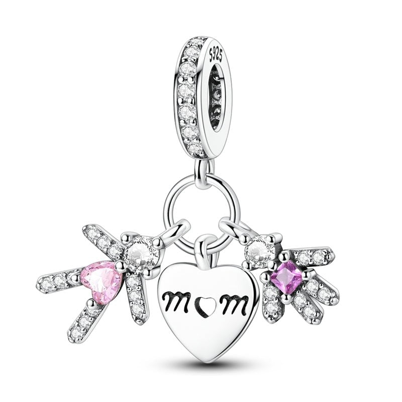 Amarante Jewelry Mom & Children Heart Dangle Charm