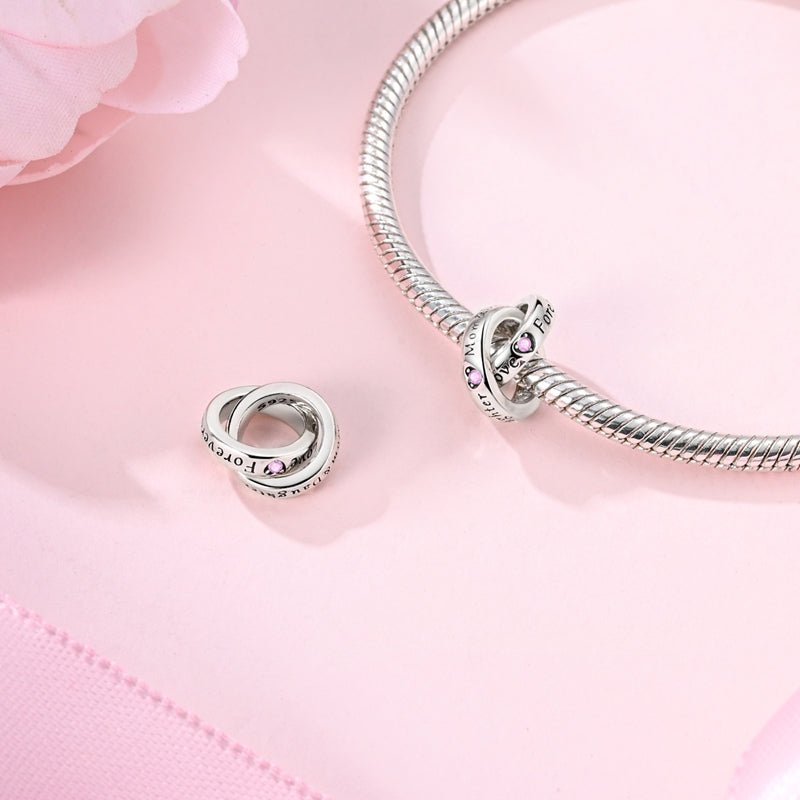 Amarante Jewelry Mom & Daughter Forever Love Interlocking Rings Charm