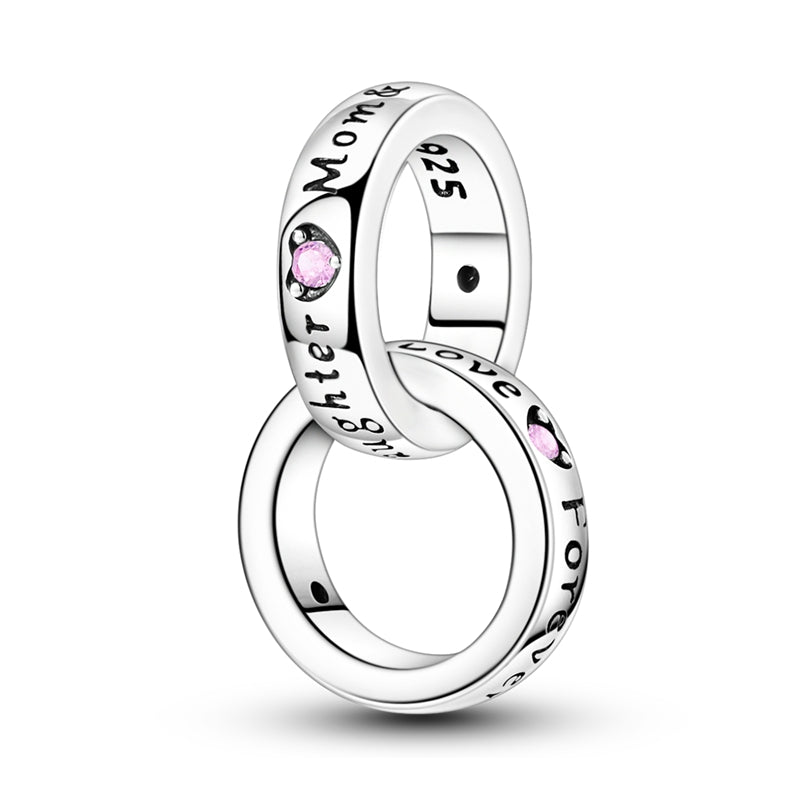 Amarante Jewelry Mom & Daughter Forever Love Interlocking Rings Charm