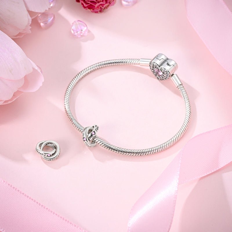Amarante Jewelry Mom & Daughter Forever Love Interlocking Rings Charm